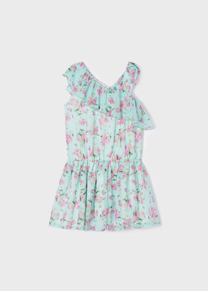 Mono corto estampado de gasa para niña Art. 23-03842-025 Agua