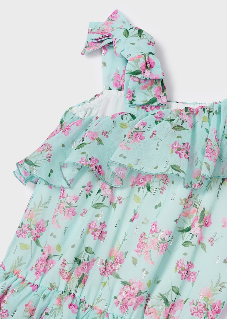 Mono corto estampado de gasa para niña Art. 23-03842-025 Agua