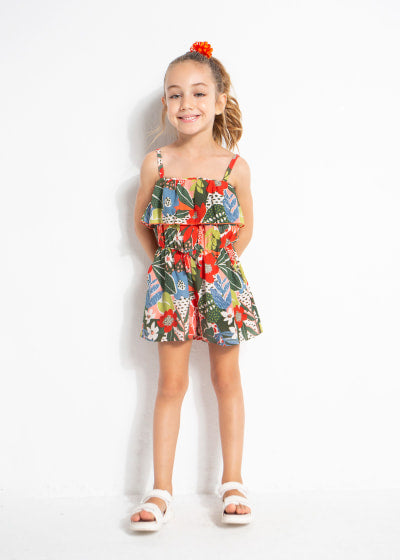 Mono corto estampado para niña Sku 3846 Color Naranja