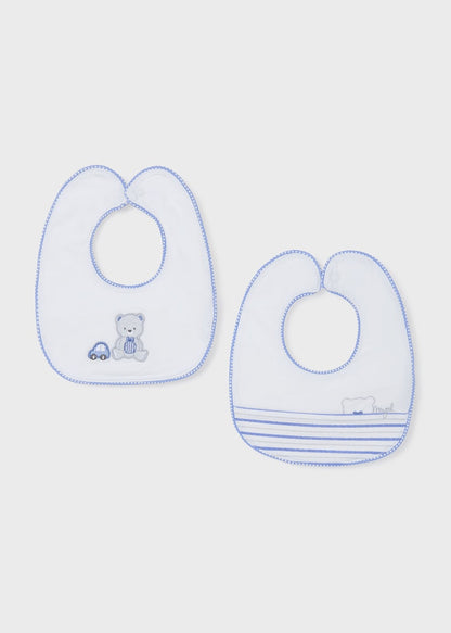 Pack 2 baberos de algodón sostenible para bebé Art. 23-09261-085 Blanco