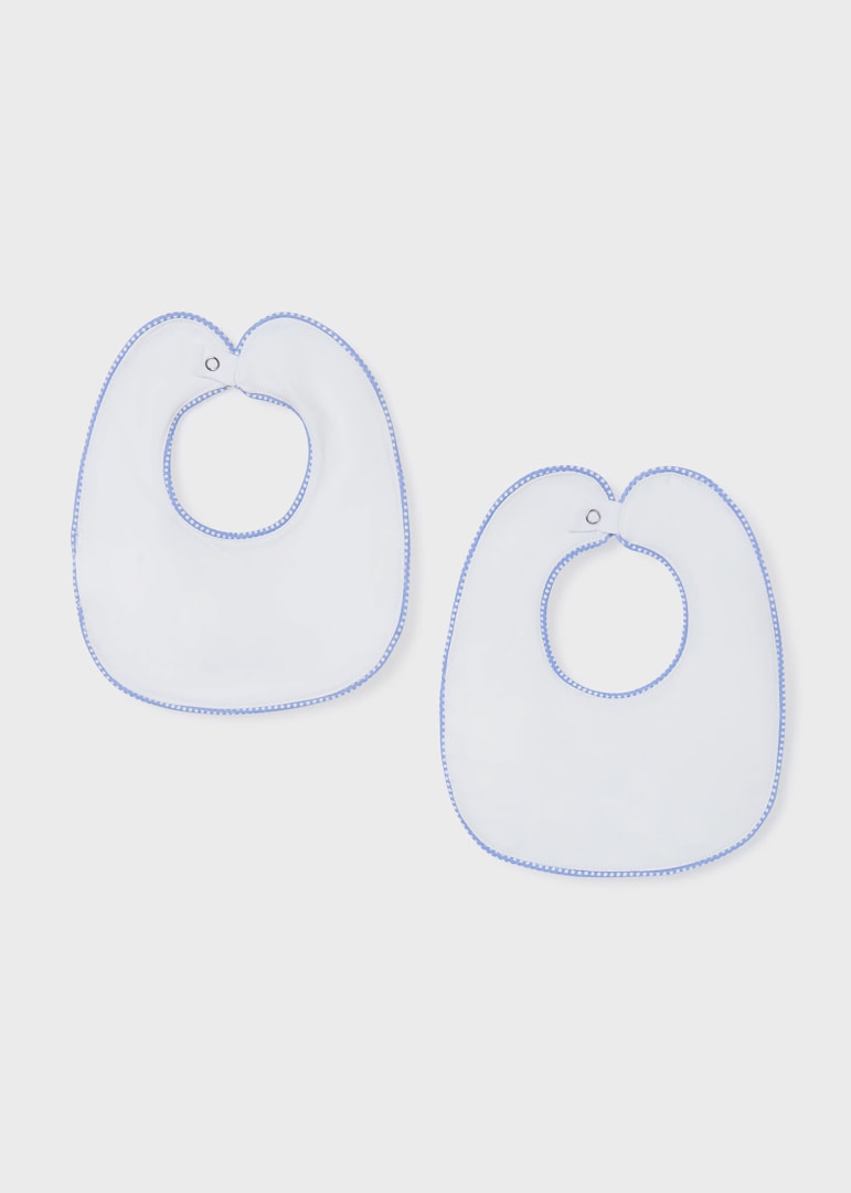 Pack 2 baberos de algodón sostenible para bebé Art. 23-09261-085 Blanco