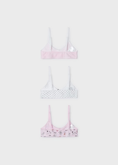 Pack 3 corpiños de algodón para niña Sku 10443 Color 47 Rosa