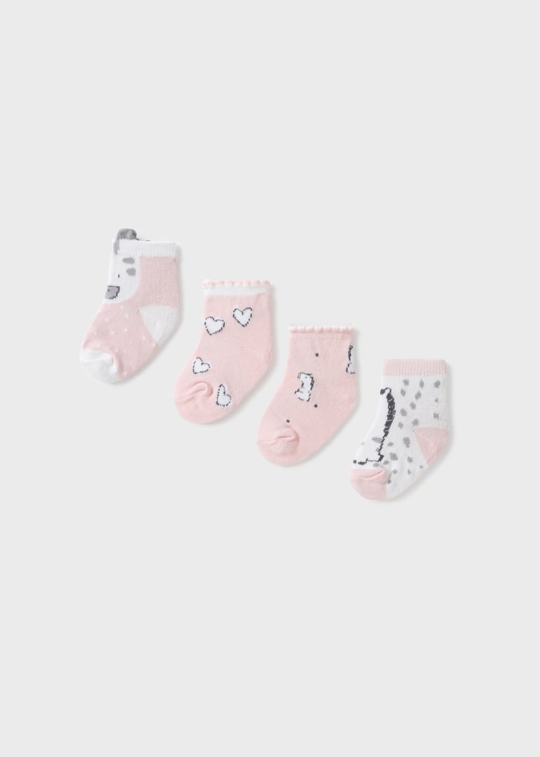 Pack 4 calcetines con algodón orgánico para recién nacido Art. 23-09592-049 Ballet
