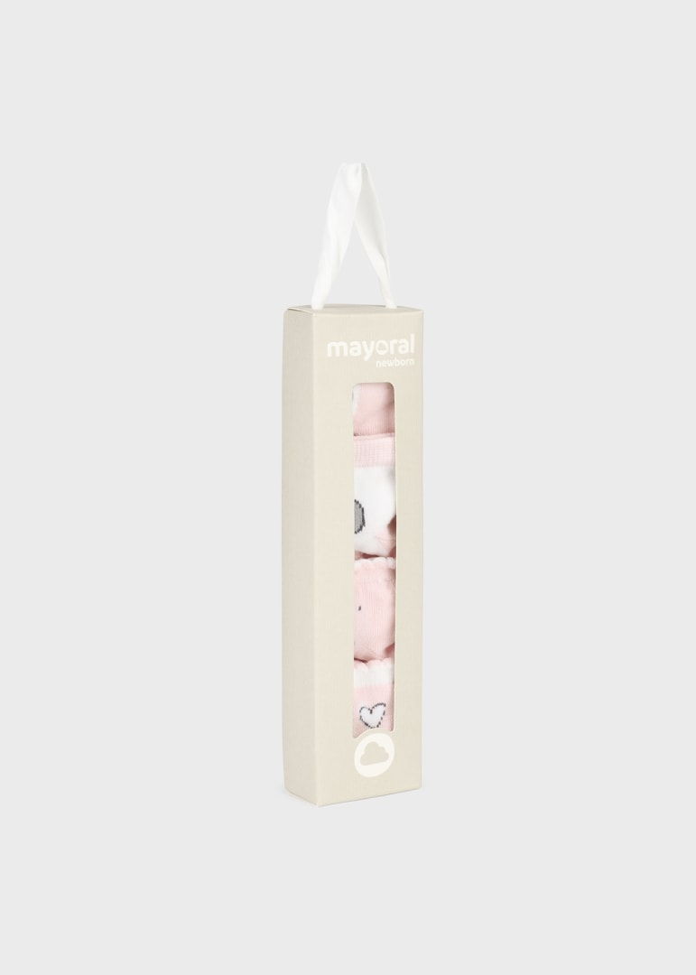 Pack 4 calcetines con algodón orgánico para recién nacido Art. 23-09592-049 Ballet
