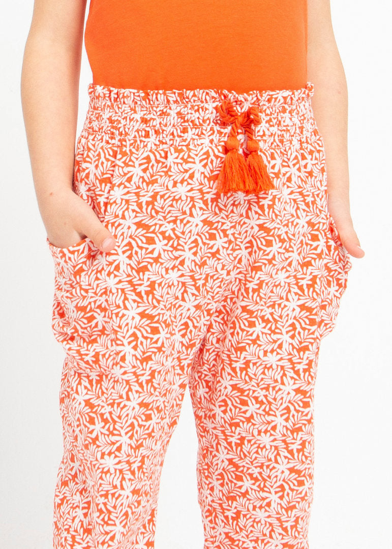 Pantalón baggy estampado de algodón para niña Art. 23-03508-057 Naranja