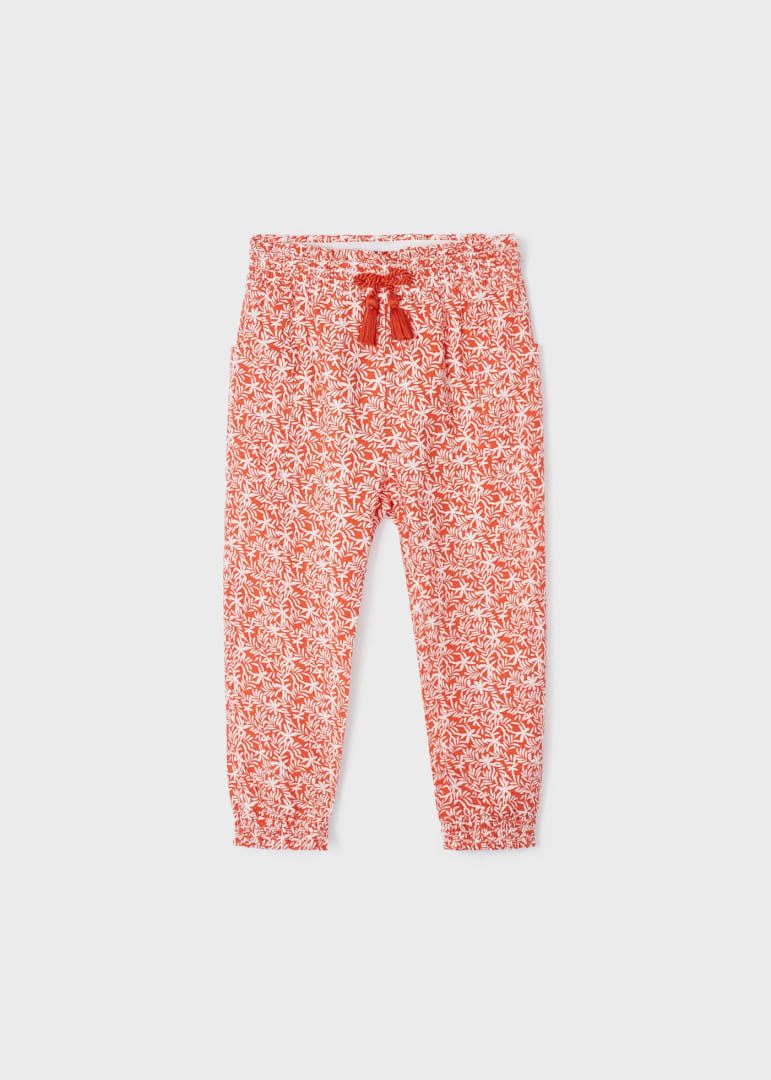 Pantalón baggy estampado de algodón para niña Art. 23-03508-057 Naranja