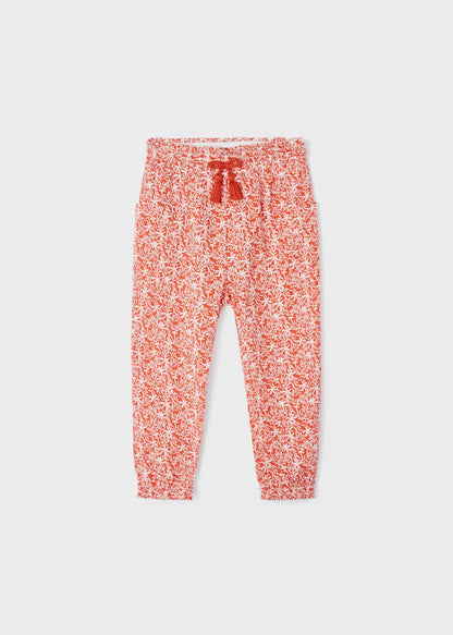 Pantalón baggy estampado de algodón para niña Art. 23-03508-057 Naranja