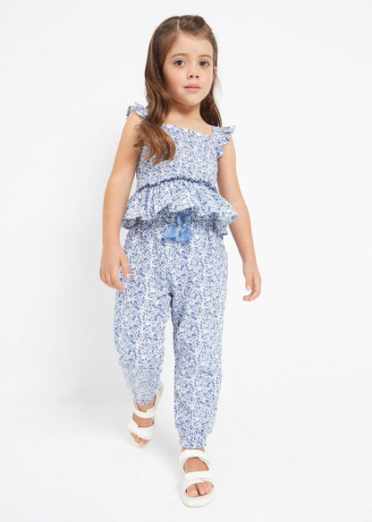 Pantalón baggy estampado de algodón para niña Art. 23-03508-058 Porcelana