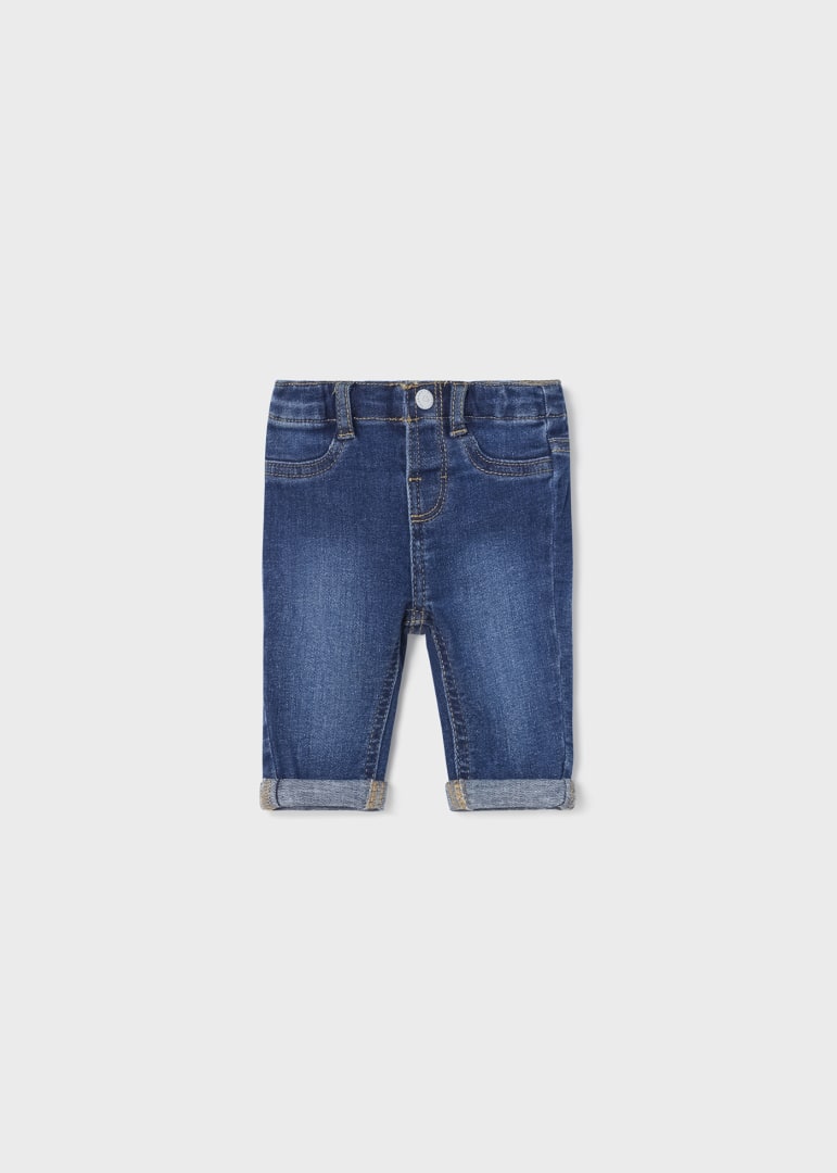 Pantalón con cintura ajustable de algodón para recién nacido MAYORAL Ref. 23/596/96 Tejano Medio