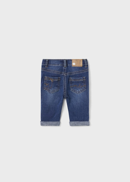Pantalón con cintura ajustable de algodón para recién nacido MAYORAL Ref. 23/596/95 Tejano suave