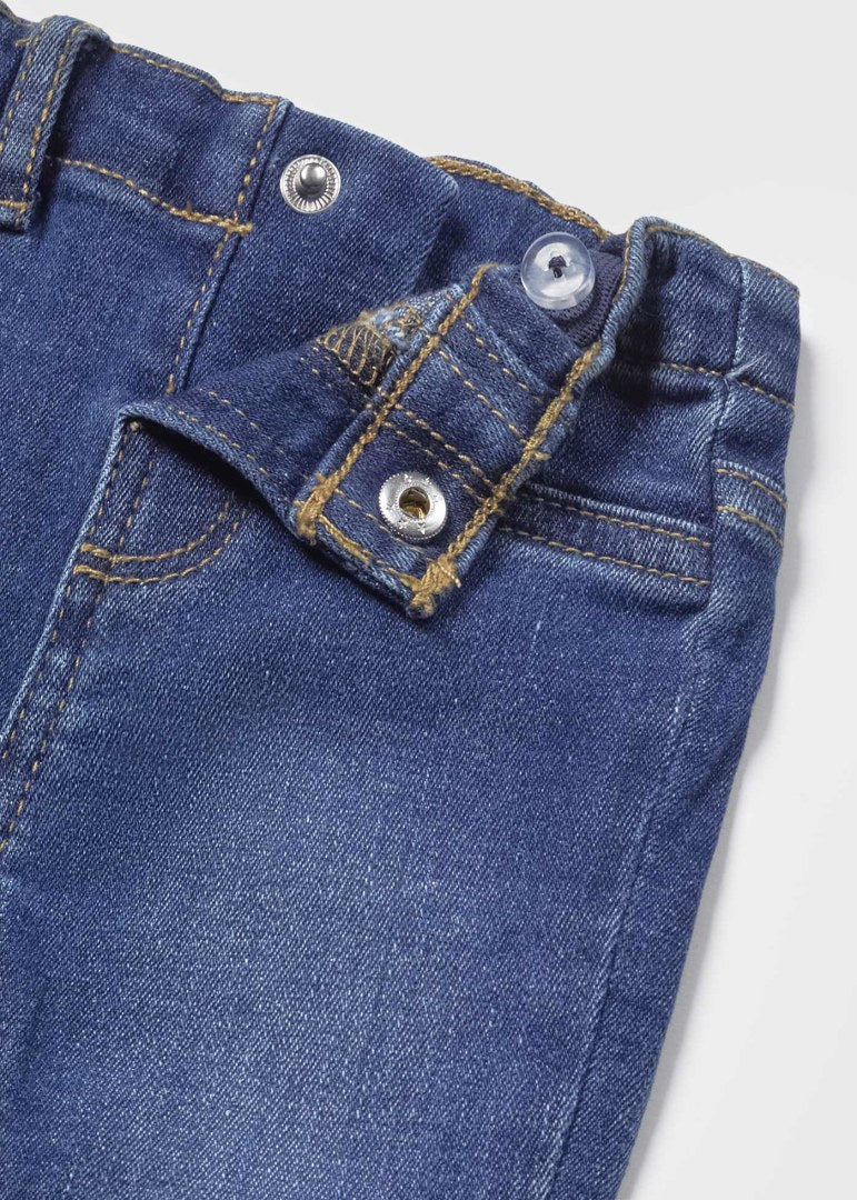 Pantalón con cintura ajustable de algodón para recién nacido MAYORAL Ref. 23/596/95 Tejano suave