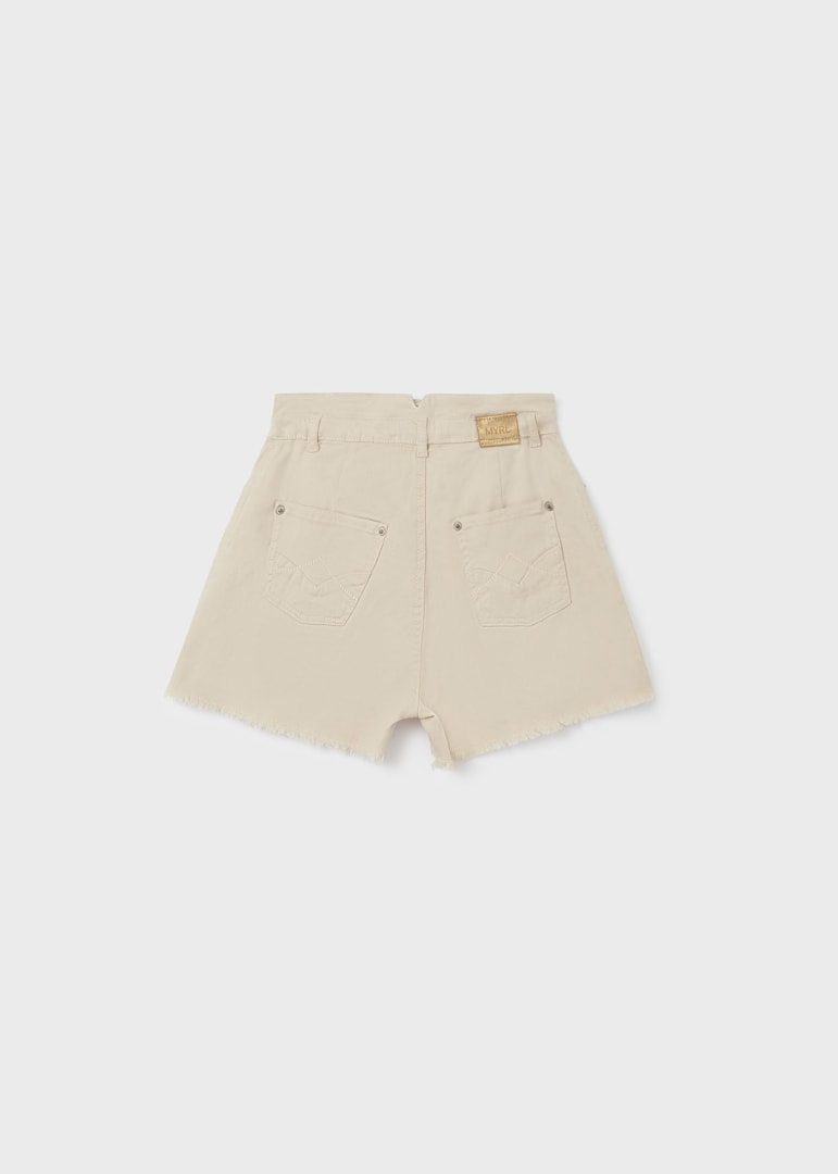 Pantalón corto con tiro alto de algodón para chica MAYORAL Ref. 23/6239/11 Avena