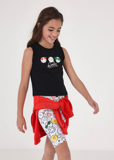 Pantalón corto de algodón sostenible para chica Sku 6234 Color Estampado
