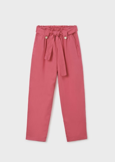 Pantalón cropped con moño de TENCEL™ Lyocell para chica MAYORAL Ref. 6583/41 Buganvilla