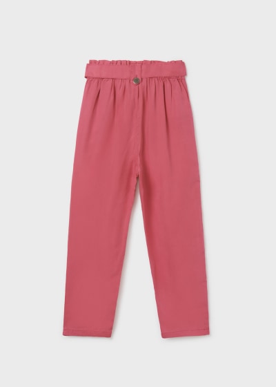 Pantalón cropped con moño de TENCEL™ Lyocell para chica MAYORAL Ref. 6583/41 Buganvilla