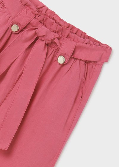 Pantalón cropped con moño de TENCEL™ Lyocell para chica MAYORAL Ref. 6583/41 Buganvilla