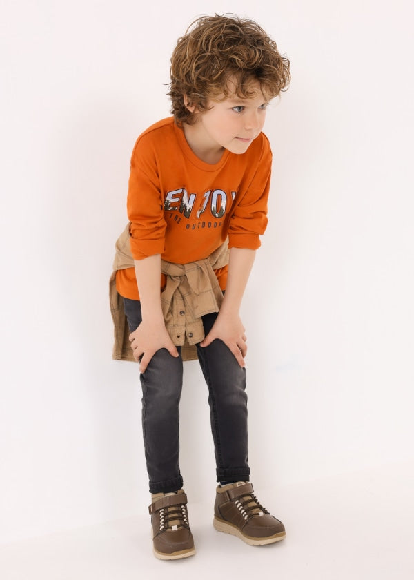 Pantalón de mezclilla skinny fit Better Cotton niño MAYORAL Ref. 13-04521-010 Gris Oscuro