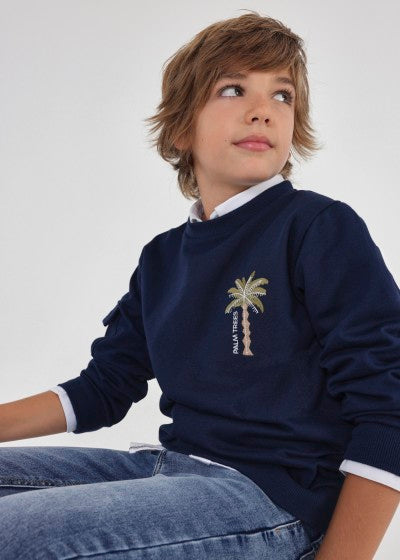 Pantalón de mezclilla slim fit con algodón sostenible para chico Sku  538 Color Medio
