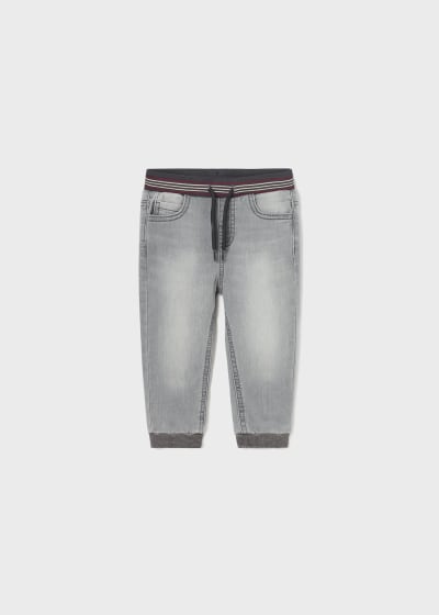 Pantalón jogger de algodón sostenible para bebé Sku  1522 Color Gris Claro