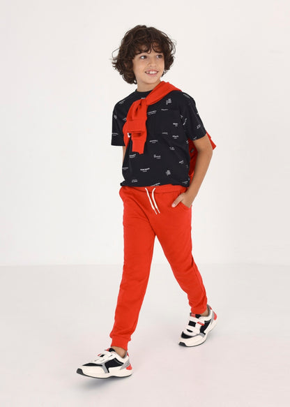 Pantalón largo deportivo con algodón para chico Art. 23-00744-088 Rojo
