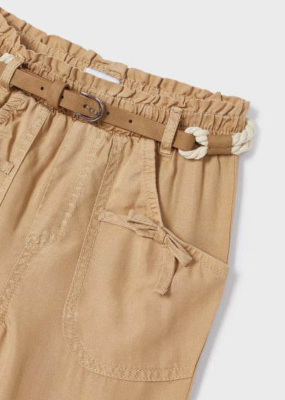 Pantalón largo fluido de TENCEL™ Lyocell para niña Sku 3503 Color Tostado