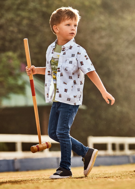 Pantalón largo mezclilla slim fit con algodón sostenible niño Art. 23-03519-092 Tejano Oscuro