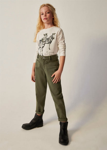 Pantalon largo sarga slouchy MAYORAL Ref. 13/7510/61 Musgo
