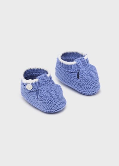 Patucos de tricotosa con algodón sostenible para recién nacido Sku 9641 Color 37 Regata