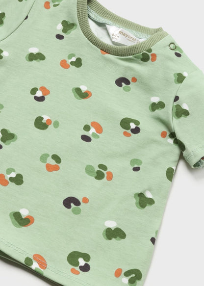 Peto de mezclilla con playera de algodón para recién nacido Art. 23-01628-014 Pasto