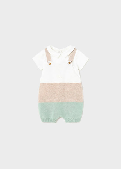 Peto de tricot con playera de algodón para recién nacido MAYORAL Ref. 23/1618/10 Aqua