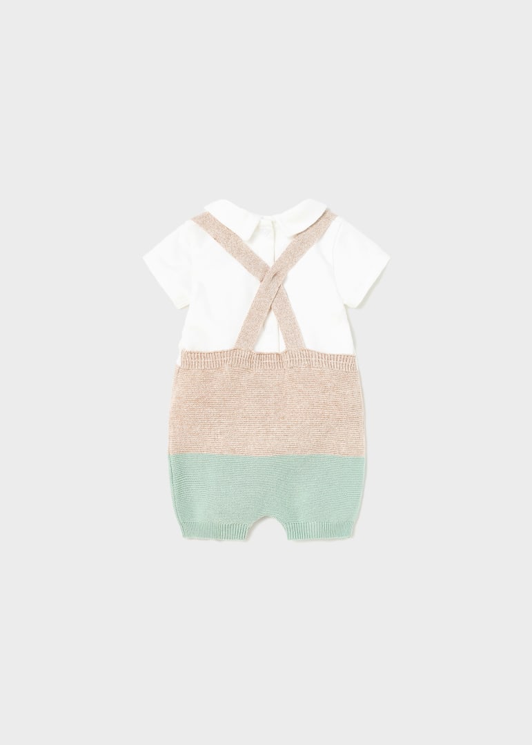 Peto de tricot con playera de algodón para recién nacido MAYORAL Ref. 23/1618/10 Aqua