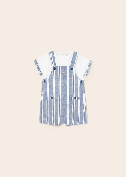 Peto estampado en lino con playera para recién nacido Art. 23-01625-074 Imperial