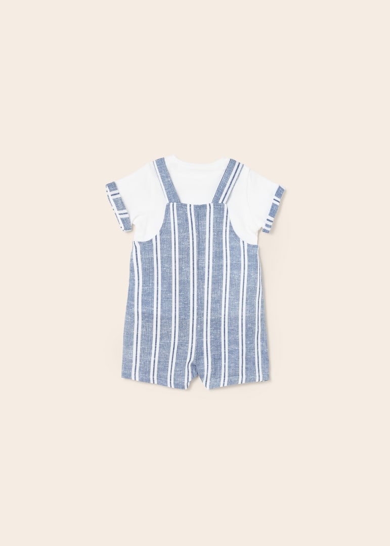 Peto estampado en lino con playera para recién nacido Art. 23-01625-074 Imperial