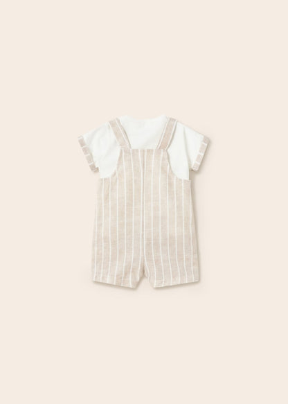 Peto estampado en lino con playera para recién nacido Art. 23-01625-075 Lino