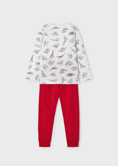 Pijama estampada con algodón sostenible para niño Sku 3794 Color Rojo