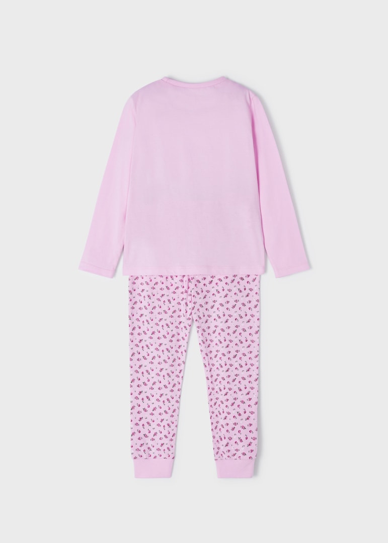 Pijama larga de algodón sostenible para niña Art. 23-03773-067 Pétalo