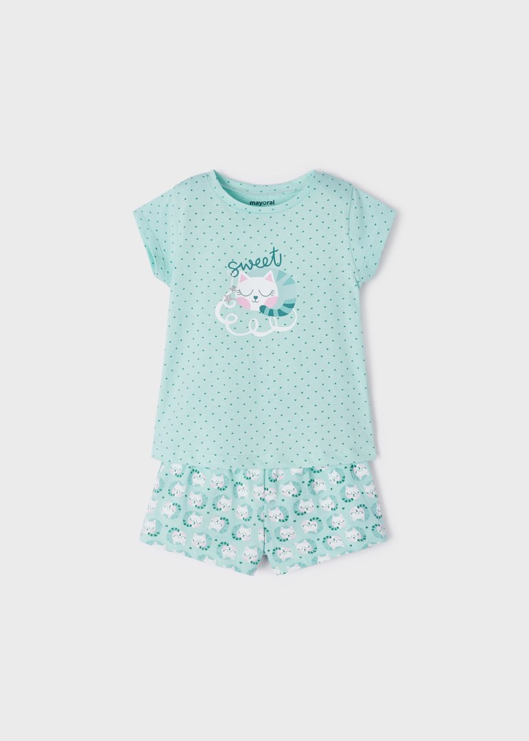 Pijama manga corta de algodón sostenible para niña Art. 23-03774-071 Anis