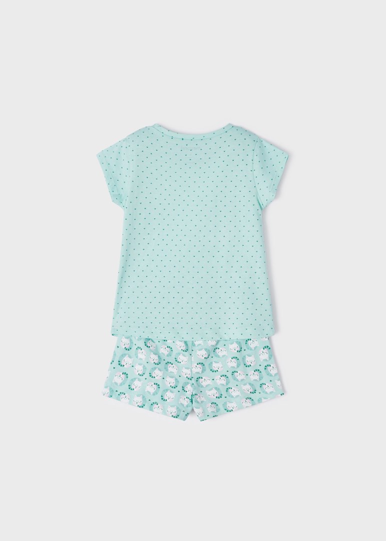 Pijama manga corta de algodón sostenible para niña Art. 23-03774-071 Anis