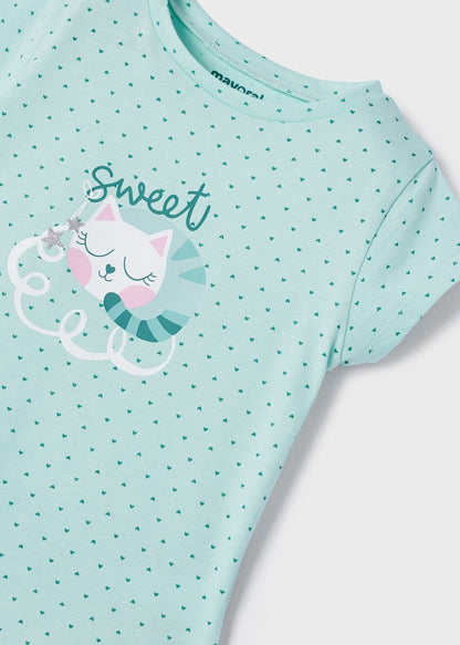 Pijama manga corta de algodón sostenible para niña Art. 23-03774-071 Anis