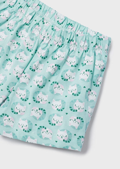 Pijama manga corta de algodón sostenible para niña Art. 23-03774-071 Anis