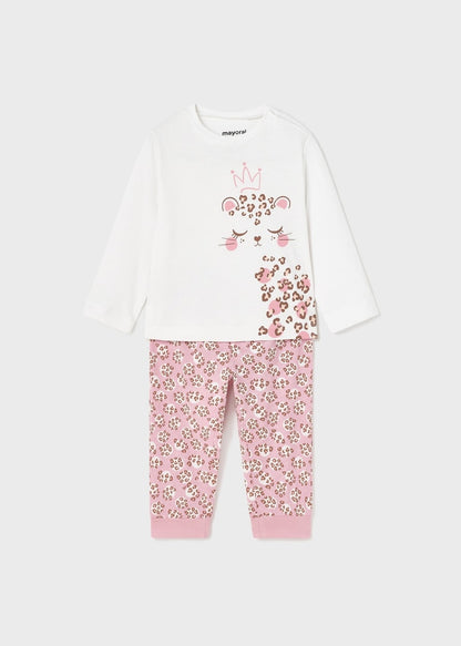 Pijama pantalón largo de algodón sostenible para bebé Art. 23-01771 Blanco