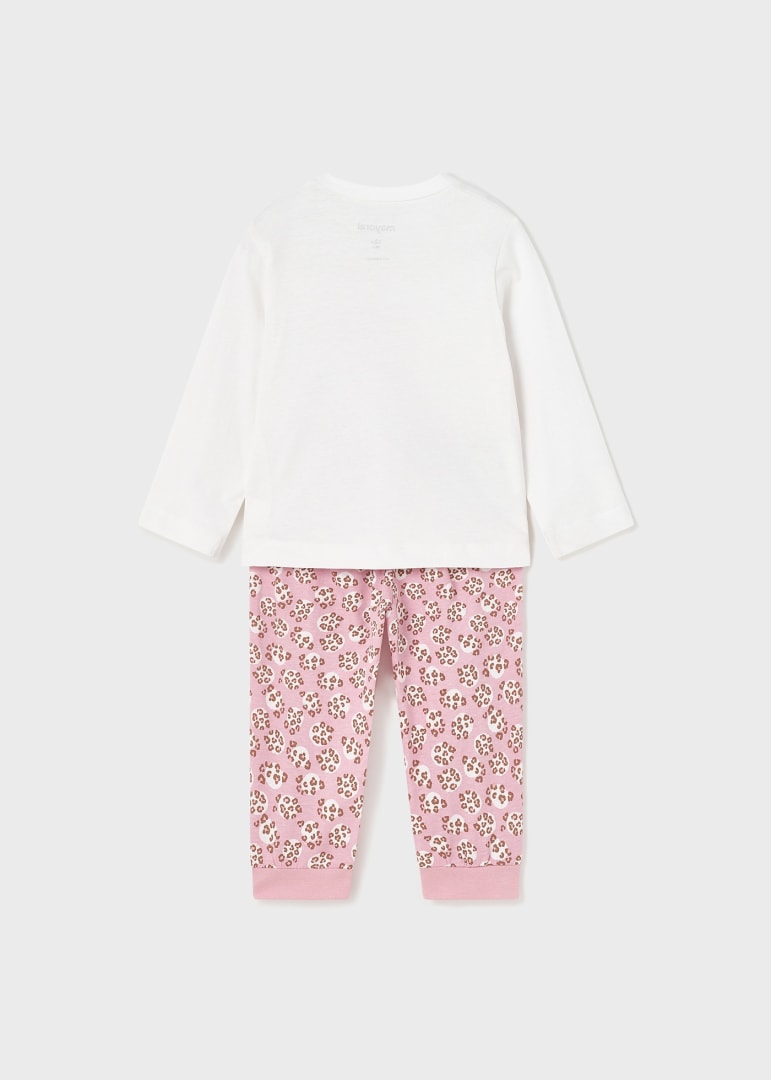 Pijama pantalón largo de algodón sostenible para bebé Art. 23-01771 Blanco