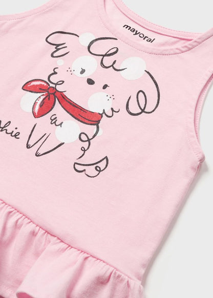 Pijama short de algodón sostenible para bebé Sku 1770 Color Rosa