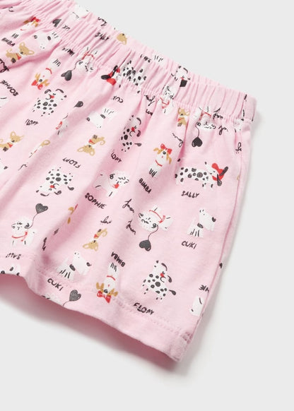 Pijama short de algodón sostenible para bebé Sku 1770 Color Rosa