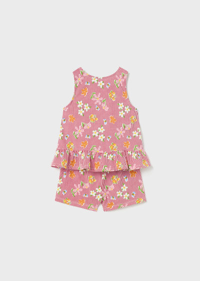 Pijama short de algodón sostenible para bebé Sku 1770 Color 89 Sandia