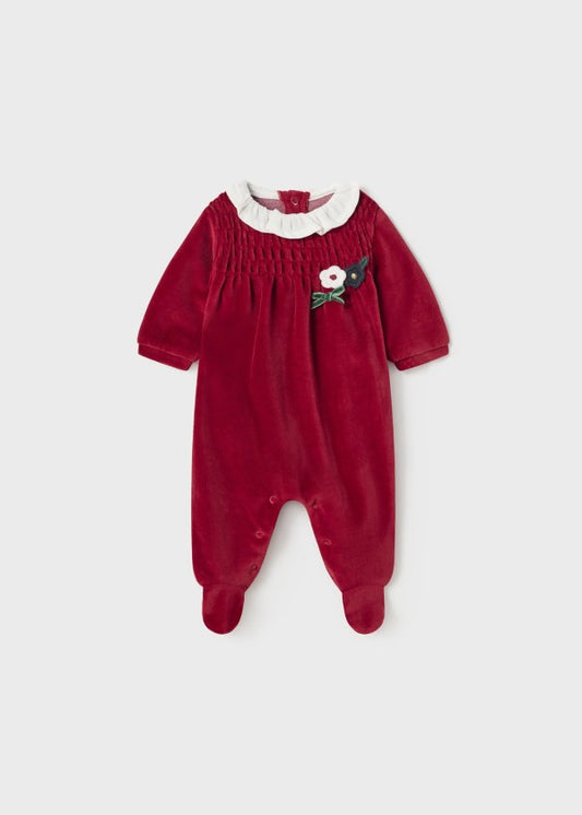 Pijama tundosado Better Cotton recién nacido Ref. 13-02739-016 Guinda