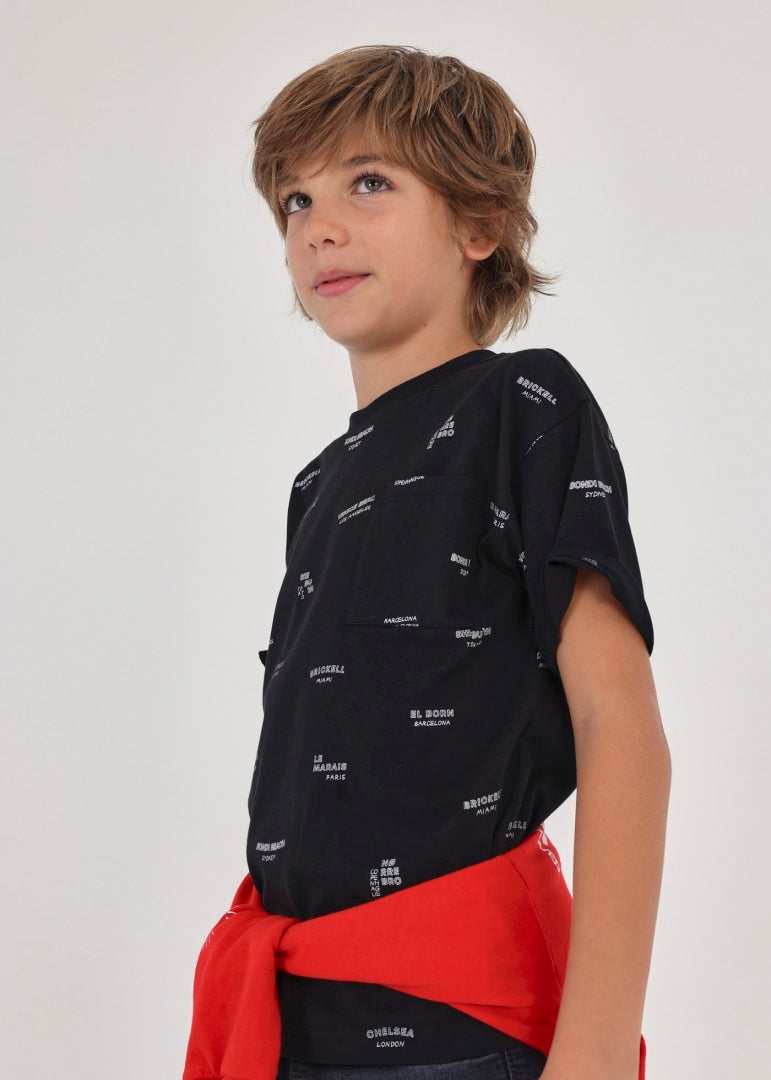 Playera con estampado de algodón sostenible para chico MAYORAL Ref. 23/6085/20 Negro