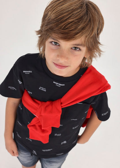 Playera con estampado de algodón sostenible para chico MAYORAL Ref. 23/6085/20 Negro