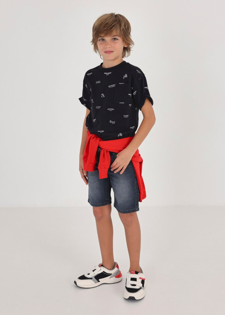 Playera con estampado de algodón sostenible para chico MAYORAL Ref. 23/6085/20 Negro