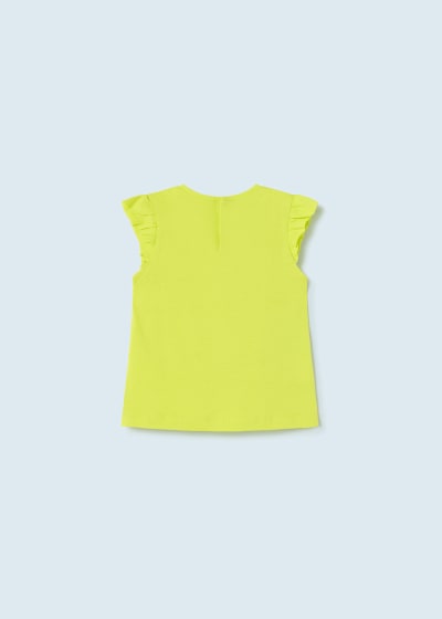 Playera con motivo bordado de algodón sostenible para bebé sKU  1012 Color 86 LIMA